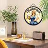 Oktoberfest Dirndl Lady Wooden Sign, Charming Round Front Door Decor, German Beer Festival Wall Hanging - Ideal Gift for Oktoberfest Celebrations