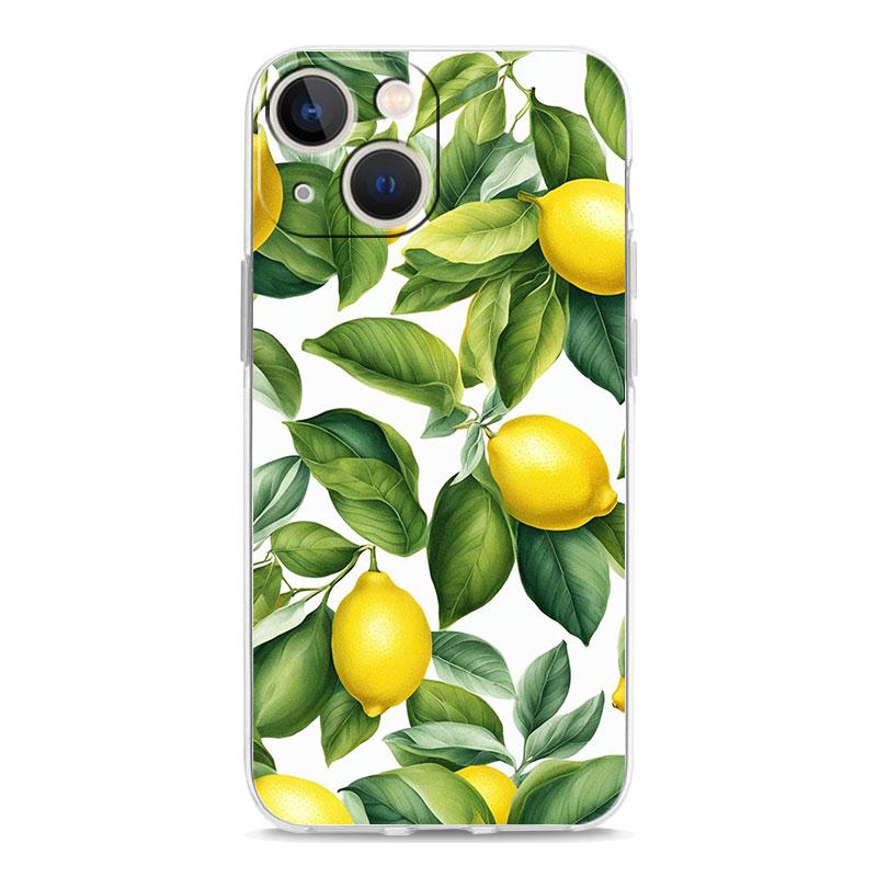 Fruit lemon Phone Case For iPhone 11 Cases iPhone 15 12 13 14 16 Pro Max X XR XS 14 15 Plus 16Pro iPhone16 Clear Cover