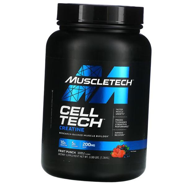 

Creatine and Carbohydrates for Muscle Mass Gain, Cell Tech Research-Backed, Muscle Tech 1360g Fruit Punch (31098009) Fruit