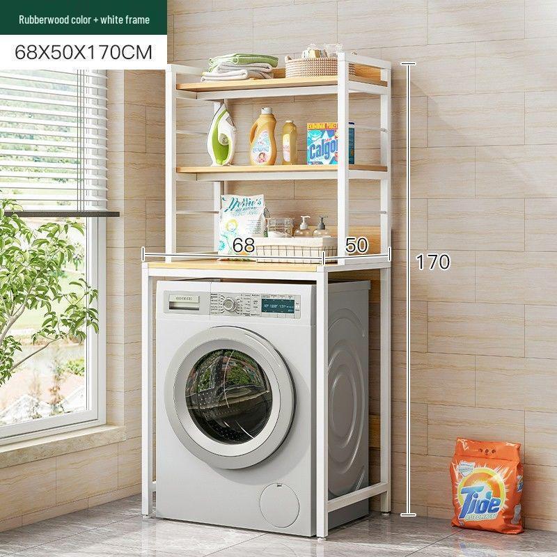 Multi-Layer Floor-Standing Adjustable Storage Rack with Trash Can Holder for Kitchen Use