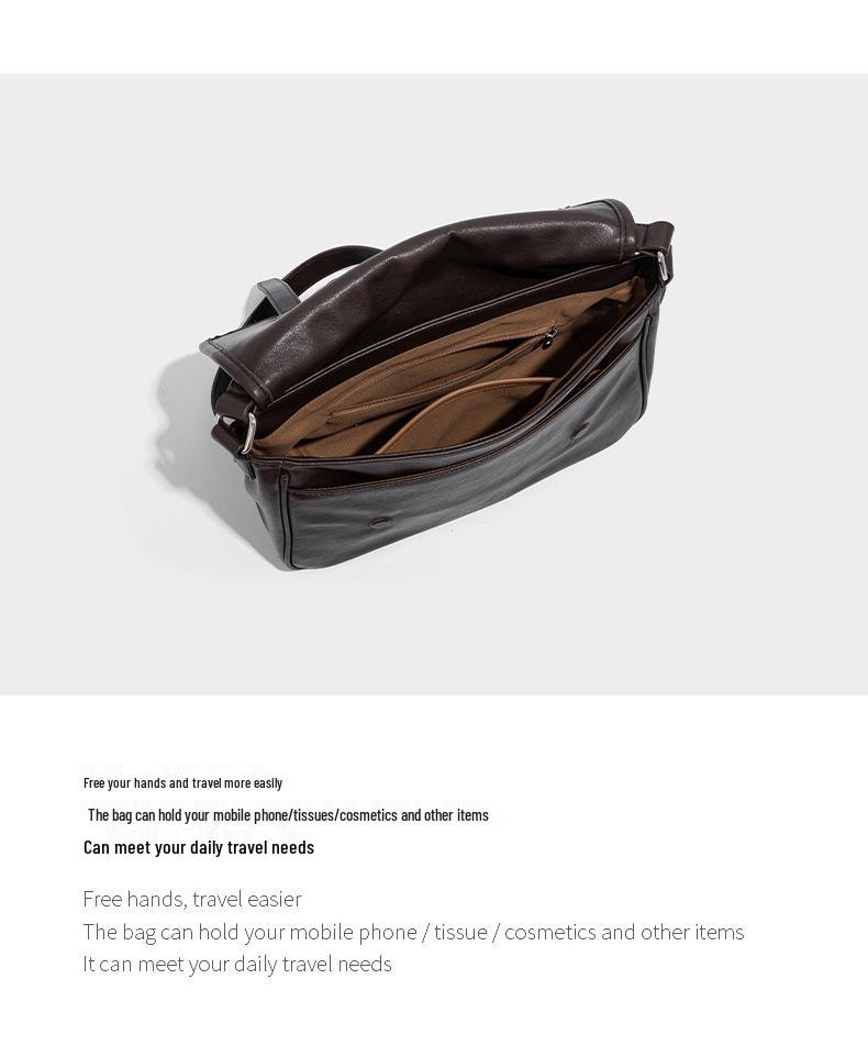 Damen Crossbody-Tasche im Vintage-Stil - Hochwertiges pflanzlich gegerbtes Rindsleder, vielseitige Umhängetasche für 2025