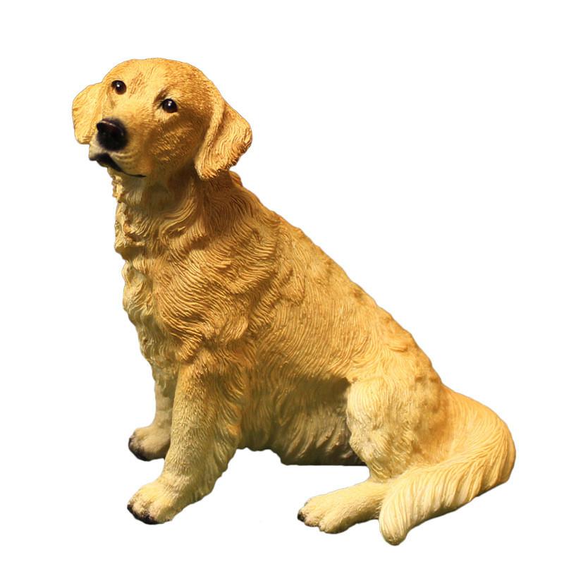 Golden Simulated Retriever Resin Handicrafts Suitable For Animal Gift Collectors