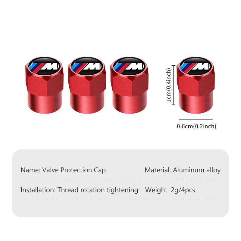 4pcs Aluminum Dustproof Protection Cap Car Wheel Tire Valve For BMW 1 3 5 7 Series M F01 F20 F10 F13 E52 E53 E60 E93