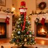 Christmas Tree Topper Snowman Festive Decoration with Scarf Hat Eye-Catching Holiday Decor