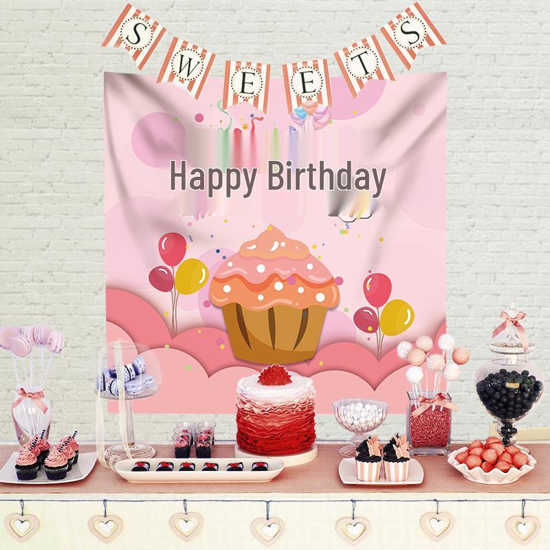 Kids' Birthday Backdrop Curtain - Party Poster Photo Props for a Festive Atmosphere