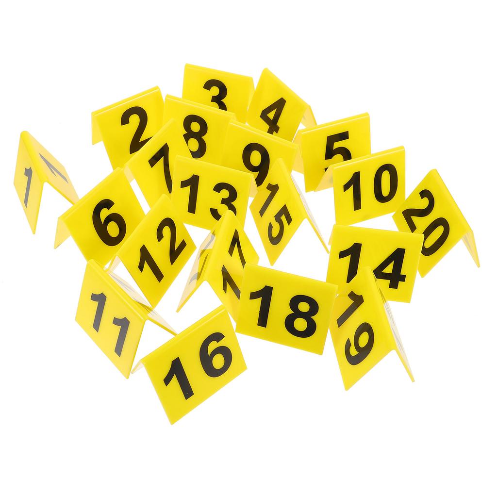 20Pcs Double Sided Acrylic Number Markers V Shaped Table Signs for Restaurant Cafe Office Reusable Table Number Markers Set