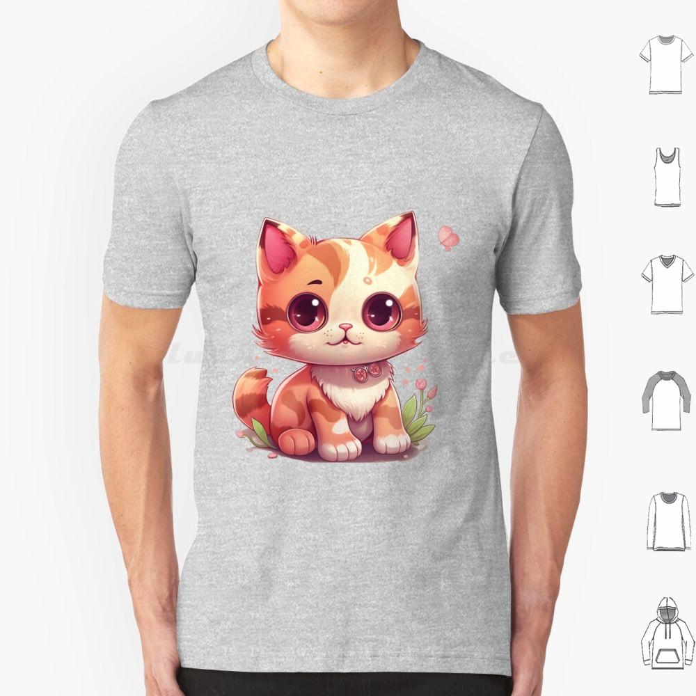 Kawaii Charming Kitty T Shirt Men Women Kids 6xl Cute Cat Illustration Cartoony Cat Design Meowing Cat Art Playful Cat