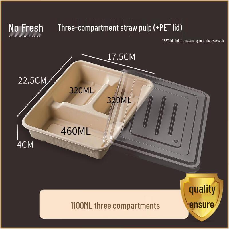 Eco-Friendly Disposable 4-Compartment Pulp Lunch Box