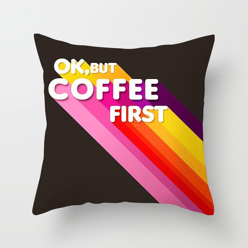 Office Sofa Cushion Cover Abstract Simple Creative Letter Pattern Pillow Cover Luxury Home Decor Cushion Cover