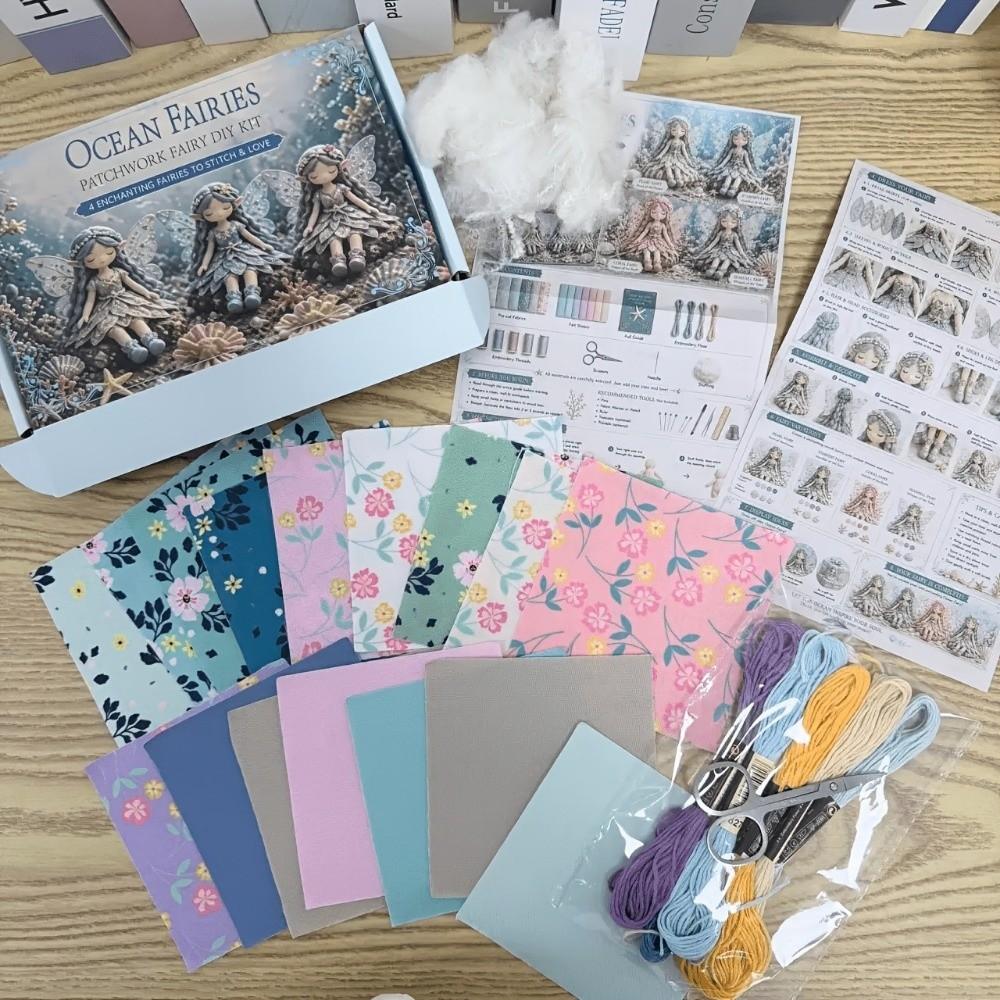 Floral Print DIY Quilted Fairy Kit Handmade Patchwork Tabletop Tree Set For Beginners