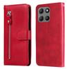 For Motorola Moto G15 4G/G15 Power 4G Case Zipper Wallet Calf Texture PU Leather Phone Cover
