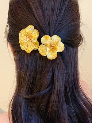 2 piezas de decoración de pinza para el pelo con borde personalizado en oro y plata para mujer