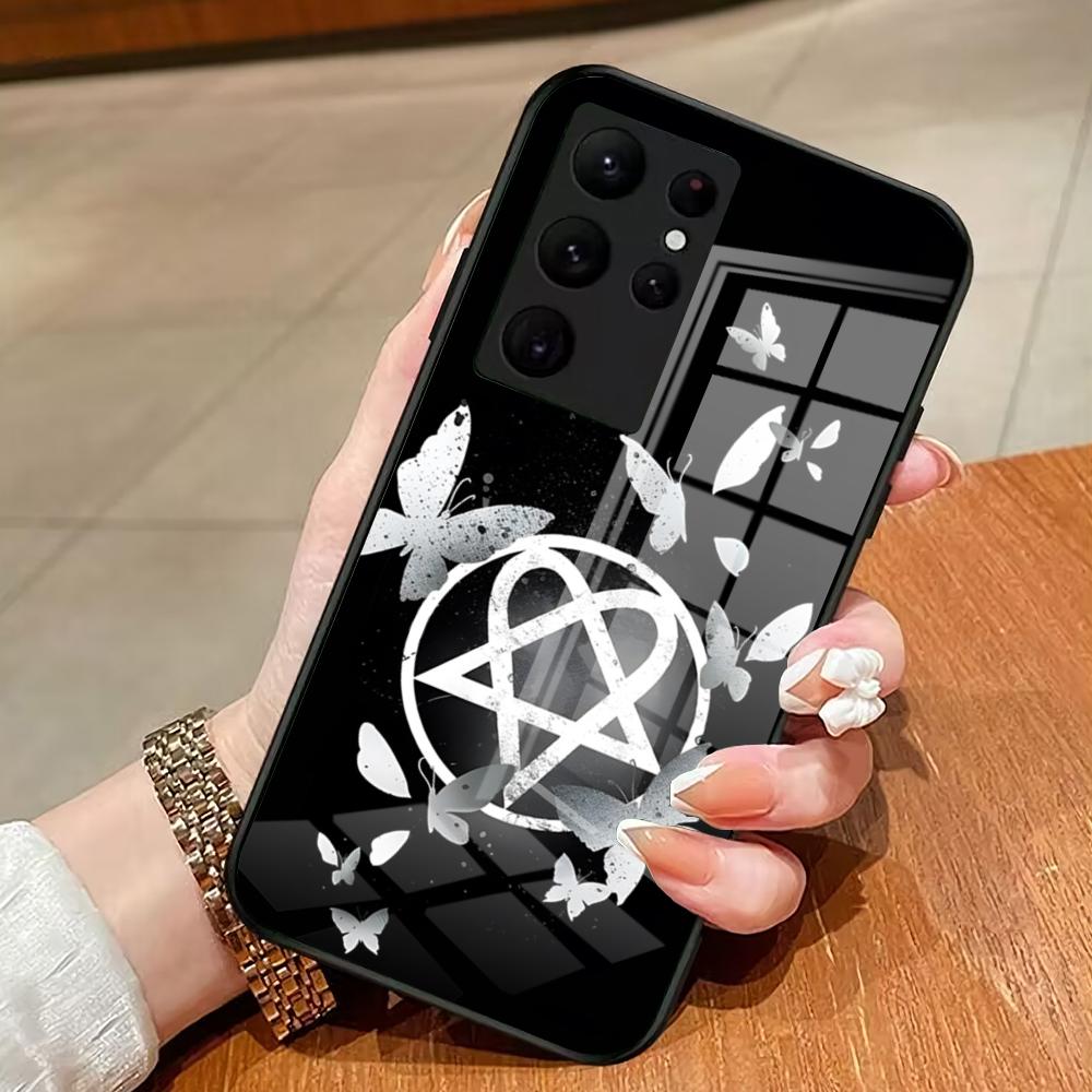 His I-Infernal M-Majesty Phone Case For Samsung S26 S25 Edge Ultra 23 22 21 20 Ultra Plus S24 Fe Glass Cover