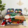 Santa Claus Three Piece Bedding Reindeer Christmas Decoration Quilt Cover