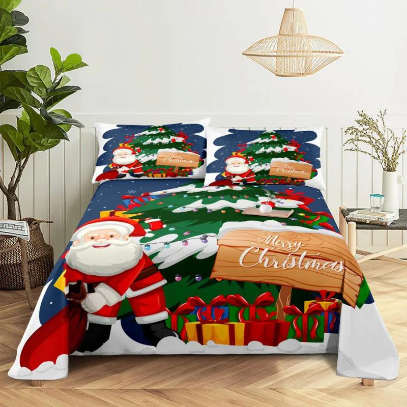 Santa Claus Three Piece Bedding Reindeer Christmas Decoration Quilt Cover