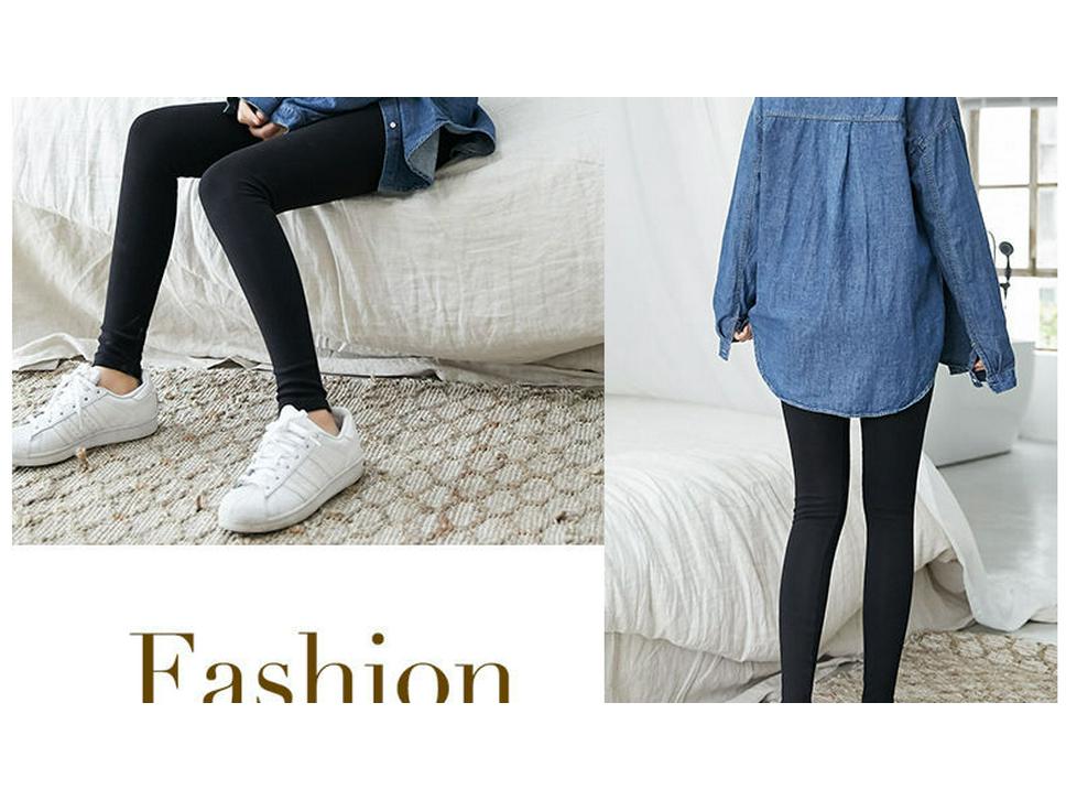 Women's High-Waisted Fleece-Lined Cotton Leggings, Slimming & Warm for Outdoor Wear, Perfect for Autumn & Winter.