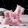 Girls' Pink Winter Snow Boots: Non-Slip, Warm, Fashionable, Perfect for Older Kids