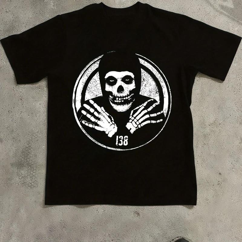 

Men s Gothic Style My Valentine s Day Dangan Band Logo T-shirt - Pattern Print, Casual Short-sleeved Round-neck T-shirt 4XL