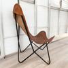Vintage Inspired Butterfly Leather Lounge Chair Handmade with Genuine Leather Perfect for Modern Boho Home Decor