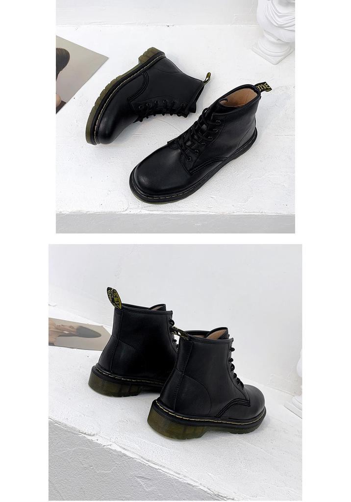 2025 Trendy British Style Genuine Leather Martin Boots for Women & Men: Retro Versatile Mid-Calf & Ankle Motorcycle Boots