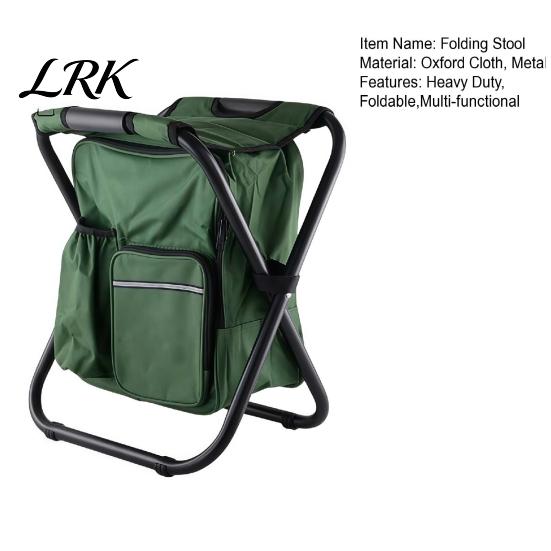 Portable Folding Stool with Cooler Backpack, Heavy Duty Collapsible Camping Seat Stool, Lightweight for Fishing, Hunting, Camping, Travel Insulated