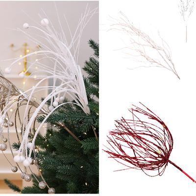 Shimmering Christmas Tree Decoration Sparkling Artificial Plastic Branch For Holiday Tree Wreath Wedding Decoration