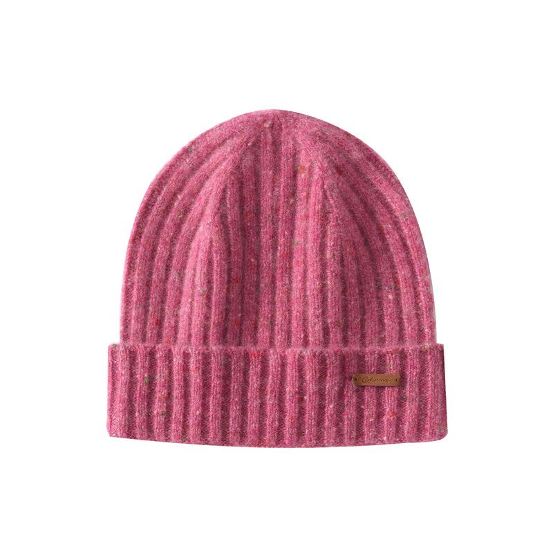 Pure Cashmere Hat Colored Dots Fluffy Bag Head Knitted Pullover Hat Autumn and Winter New Products for Men and Women To Keep Warm and Cold