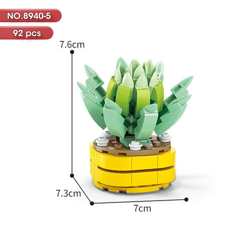 HOT MOC Flowers DIY Potted Plants Micro Landscapes Mini Art Construction Building Blocks Sets Model Dolls Brick Girls Toys Gifts