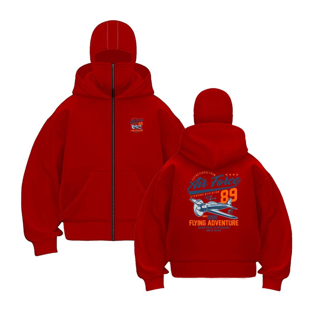 Flying Adventure Since 1980 Print Men zipper Hoodie Autumn Fleece Clothes Casual Trendy Man Hoody All-Match Loose MaleStreetwear