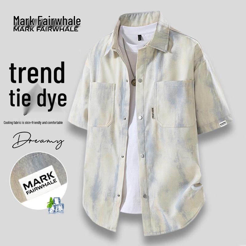 

MARK FAIRWHALE Men s 2026 Summer Tie-Dye Short Sleeve Shirt 2XL