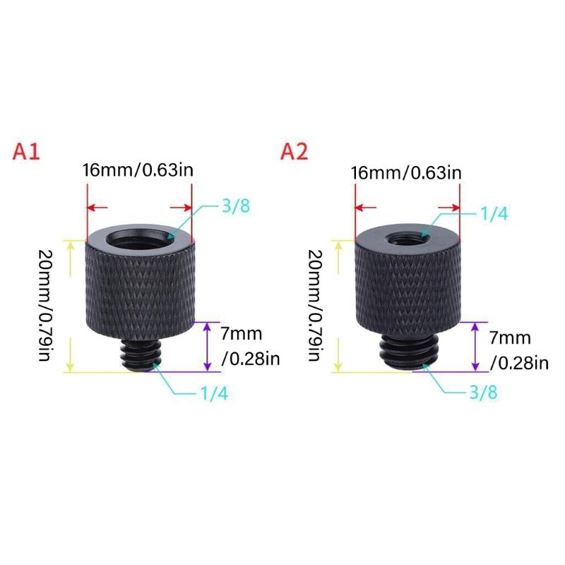 6Piece Precisions Thread Converters Kit For DSLR Action Cameras and Live Streaming Gear Aluminum Alloy Design