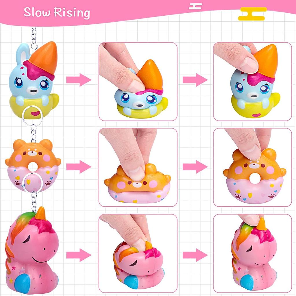 POKONBOY 30 Pack Squishy Toys for Kids Party Favors Bulk, Kawaii Animals Squishies Pack Unicorn Donuts Birthday Gifts for Boys Girls Classroom