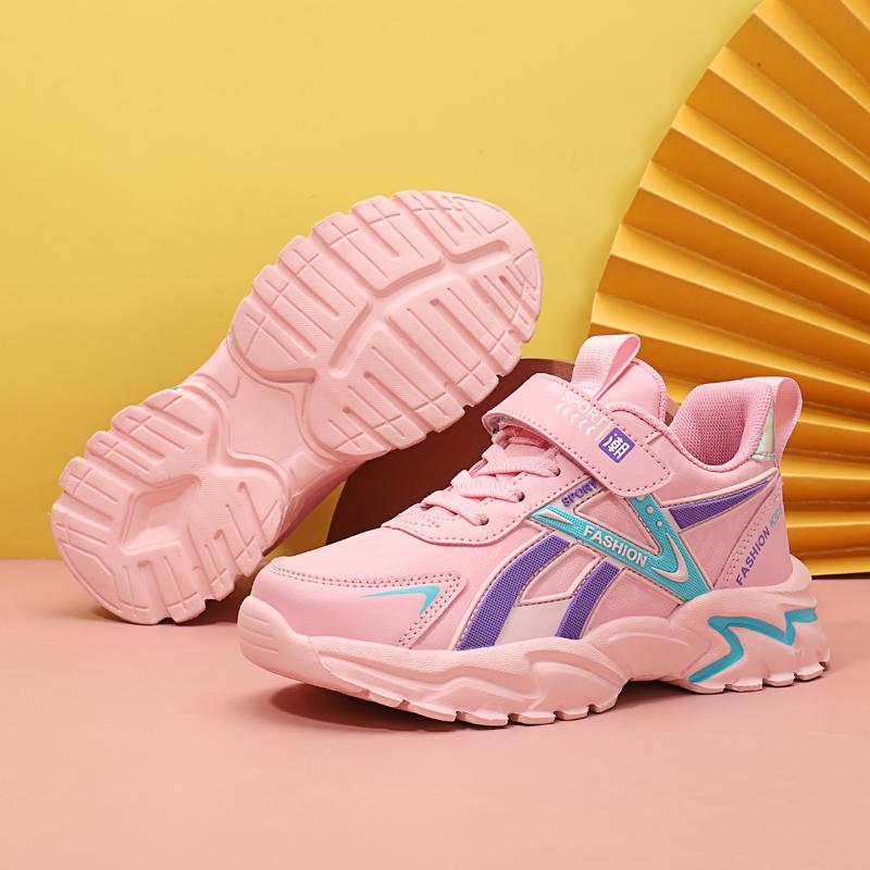 

Трендові дитячі кросівки з м’якою підошвою, зручні кросівки для бігу. Студентська мода для хлопчиків і дівчаток. Повсякденне дихаюче спортивне взуття. 38 рожевий