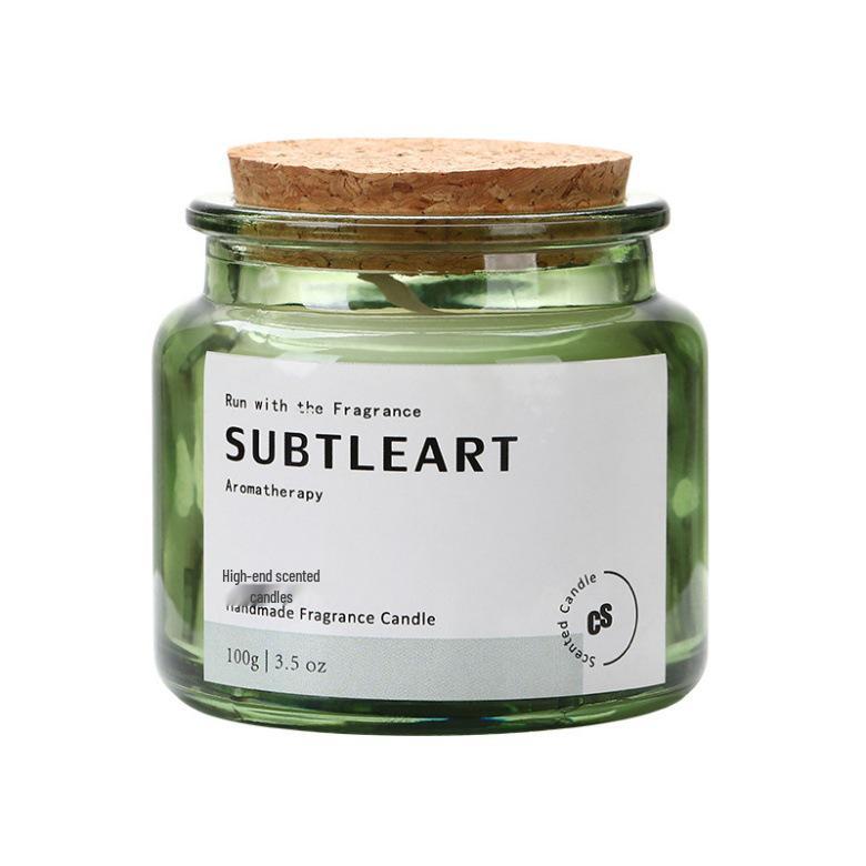 Aromatherapy Glass Candle with Wooden Stopper - Long-lasting Fragrance for Bedroom, Gift-Ready Cross-border Scented Air Freshener