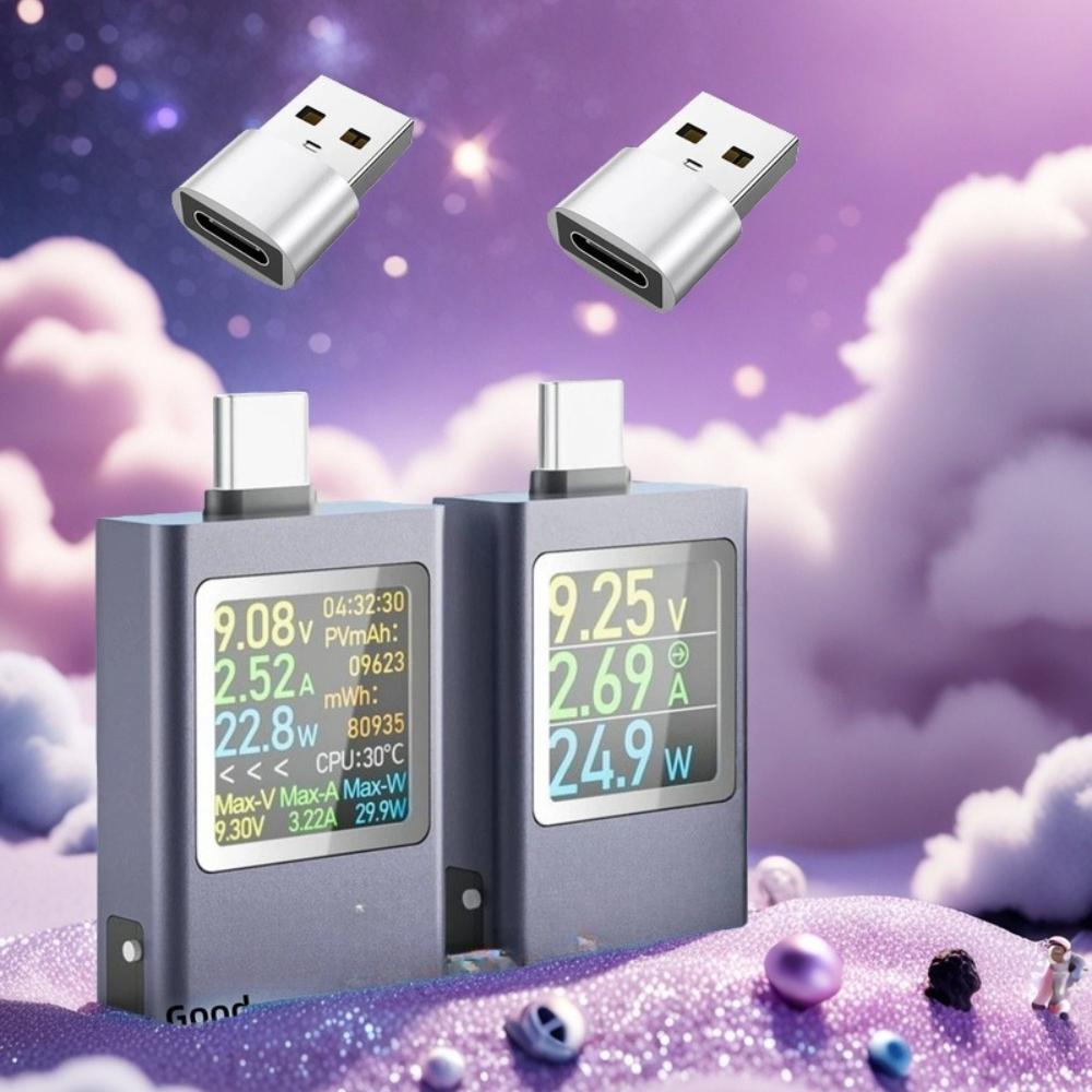 Digital USB-C Power Meter 100W | Adapter Kit Included | Voltage Current Tester for PD/QC Fast Charging, Laptop, Phone