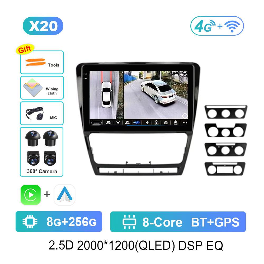 Car Radio Multimedia Player Android System for Volkswagen Skoda Octavia 2 A5 2007 - 2014 Split Screen GPS Navi WiFi Head Unit BT