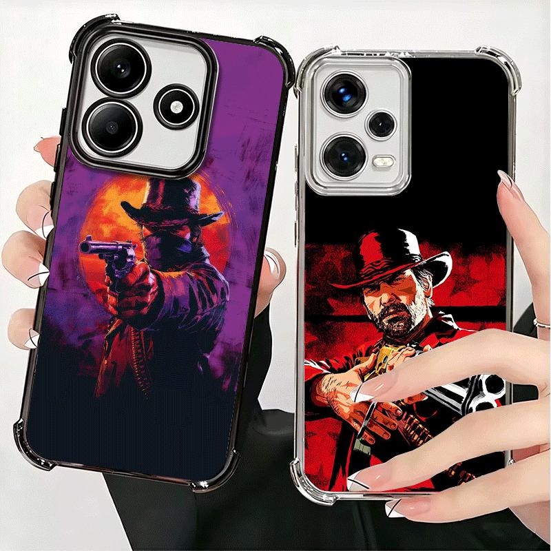 Red Dead R-Redemption Soft Phone Case For Xiaomi Redmi Note 14 15 Pro Plus 13 12 11S 11T 5G 10 9S 9 Plating Anti-Fall Fundas