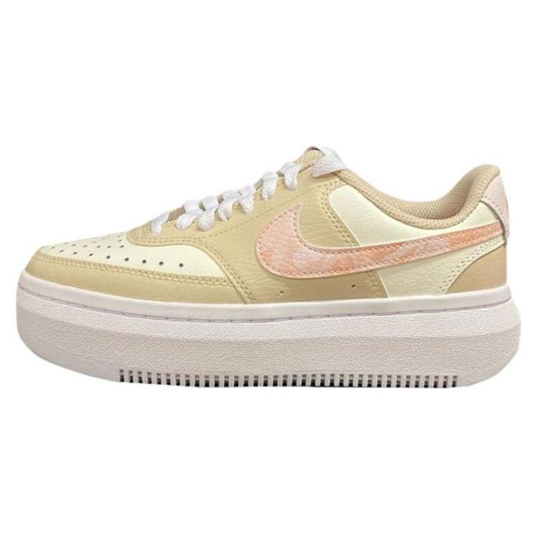 Nike Court Vision 1 Alta Leather Thick Sole Non-Slip Wear-Resistant Platform Low-Top Sneakers Women Sneakers Yellow Pink FD9921-181