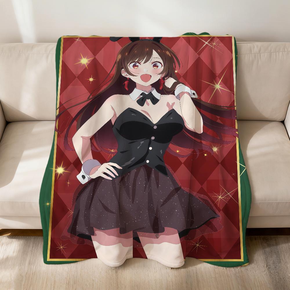 Anime Fanart Girl M-Mizuhara Chizuru Flannel Soft Warm Plush Blanket Sofa Living Room Pet Hogar Bedroom Gift Home Car Portable