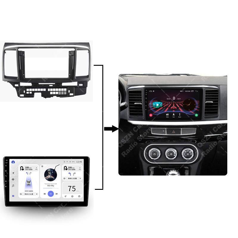 9 Inch Car Radio Frame Fascia For Mitsubishi Lancer Fortis 2007+ Proton Inspira 2010+ Auto Stereo Panel Dashboard Mount Kit