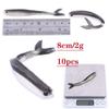 HENG JIA 10pcs Two-Color Soft Fish Lure 8cm/2g for Fishing