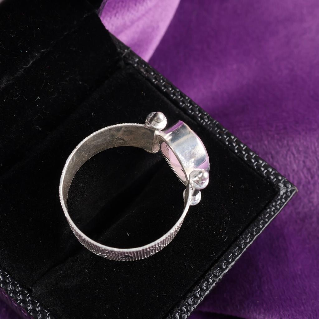 Natural Rose Chalcedony Gemstone 925 Sterling Silver Jewelry Handmade Boho Ring RR-22-16