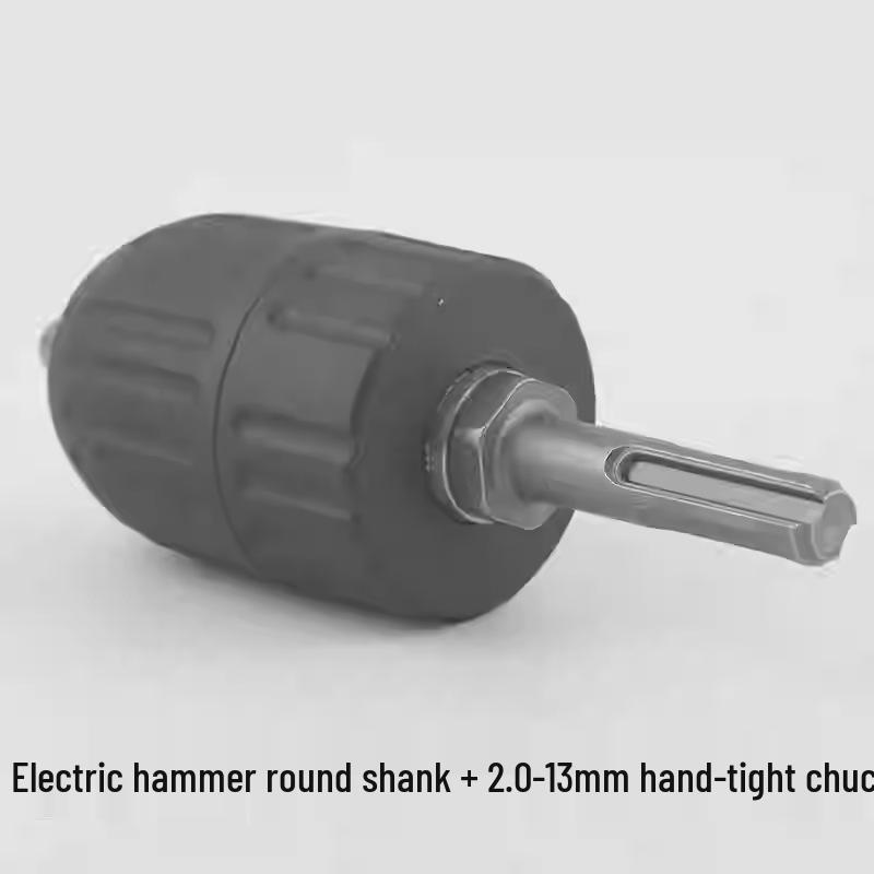 Electric Drill Power Tool Accessory: Hand-Tightened Locking Chuck with Round & Square Shank Compatibility