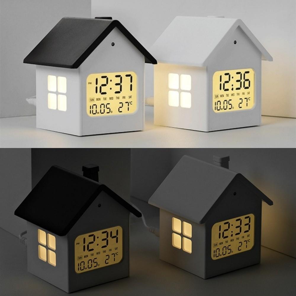 Time/Date/Week/Temperature Electronic Alarm Clock Soft Lighting Desktop Table Clock  Student Use
