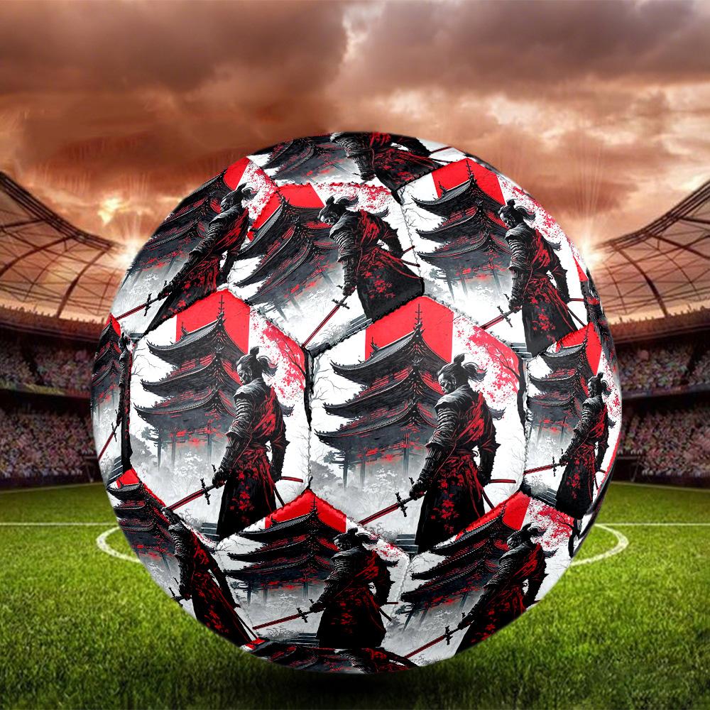 Japanese Samurai Indoor Soccer Ball Size 5 Colorful All Ages Machine Stitched PVC Competition Ready Durable High-Bounce