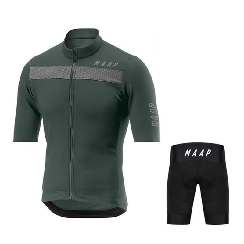 MAAP Radsport Anzug Set Rennrad Oberteil Schnelltrocknend Atmungsaktiv Kurzarm Trägerhose