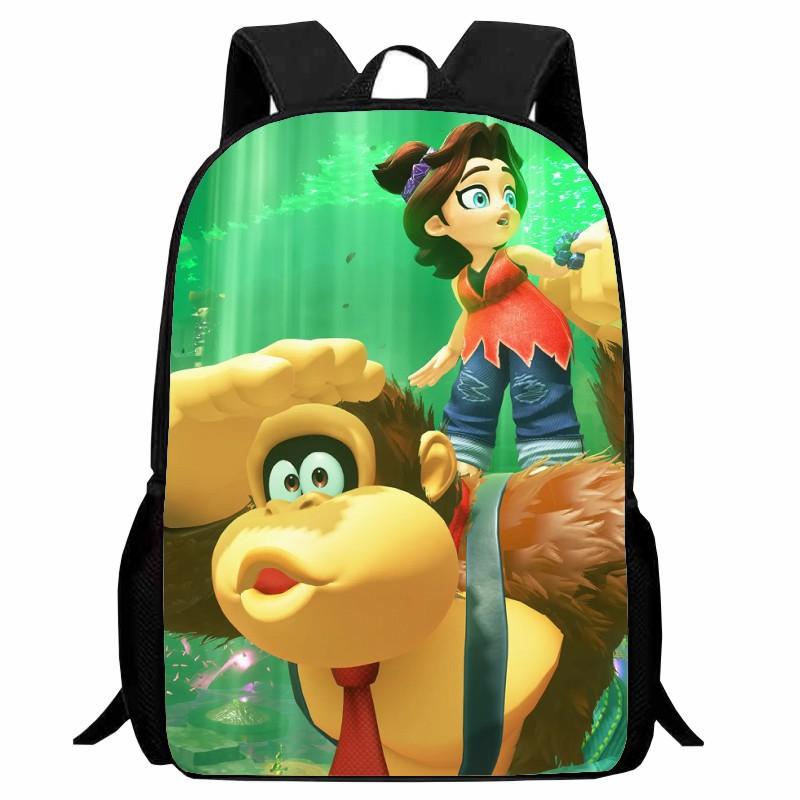 Donkey Kong Bananza, full-open student schoolbag, cartoon backpack, male