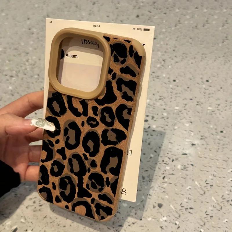 Fashionable Leopard Pattern Design Leather Phone Case For iPhone 16 15 14 13 12 11 Pro Max Plus XR X XS Max Shockproof Cover