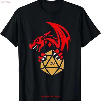 Drache mit D20 Würfel Polyedrisch Sammler T-Shirt vintage Gewaschen Mode Oberteil Für Jeden Tag Tragen Bequem Weich Dehnbar