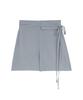 HYEYEONG KIM Tencel Double Waistband Shorts - Blue-Gray